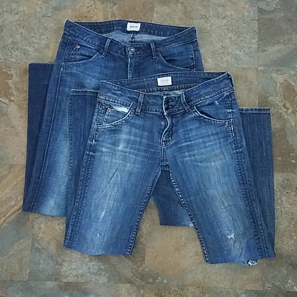 Two Hudson Distressed Jeans Size 28